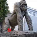 grey stone monkey garden statue